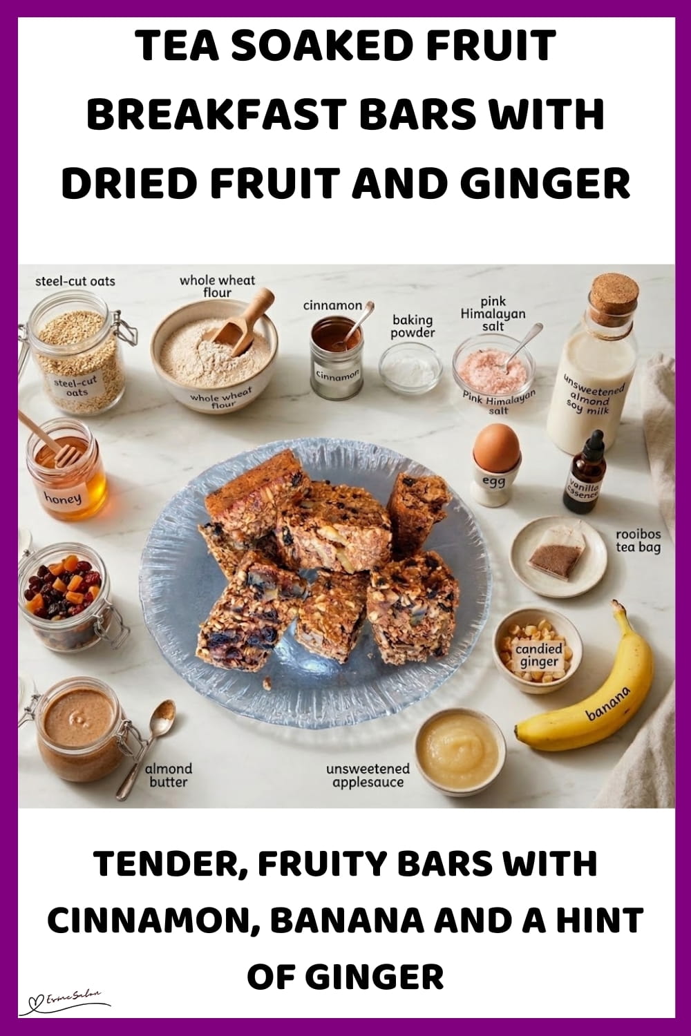 An image of a plate of Tea Soaked Fruit Breakfast Bars