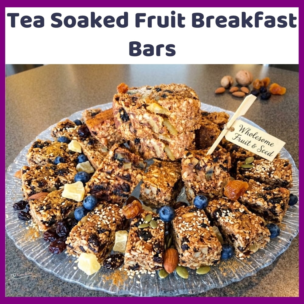 An image of a plate of Tea Soaked Fruit Breakfast Bars
