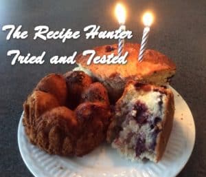 Small 3 berry lemon bundt cake baked in single serving pan
