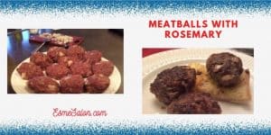 Raw meatballs on a white plate and also 3 cooked meatballs and served on a slice of toast