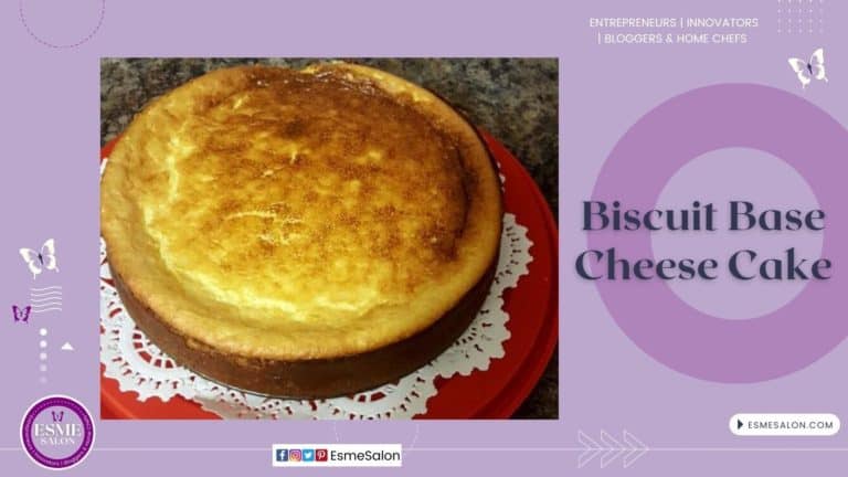 an image of a round cheese cake with a biscuit base