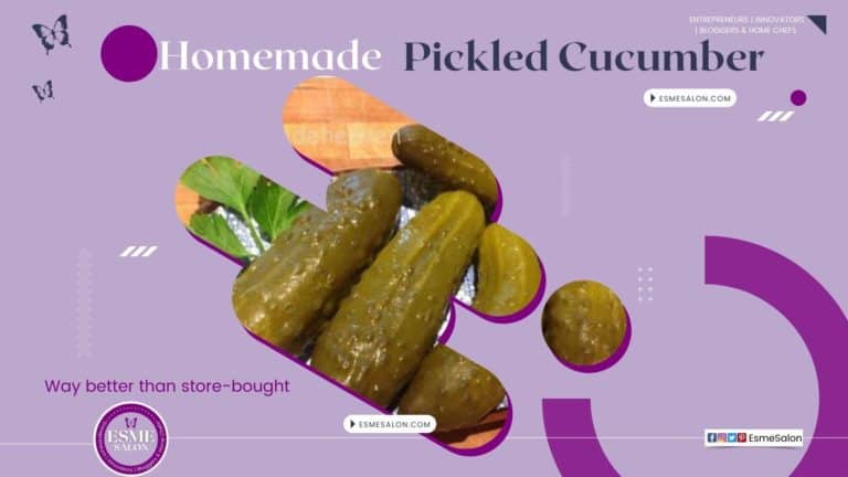 A wooden board with 8 homemade pickled cucumbers