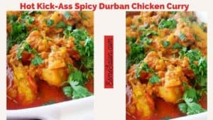 Chicken with garlic, masala, tomatoes and dressed with coriander