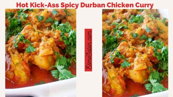 Chicken with garlic, masala, tomatoes and dressed with coriander