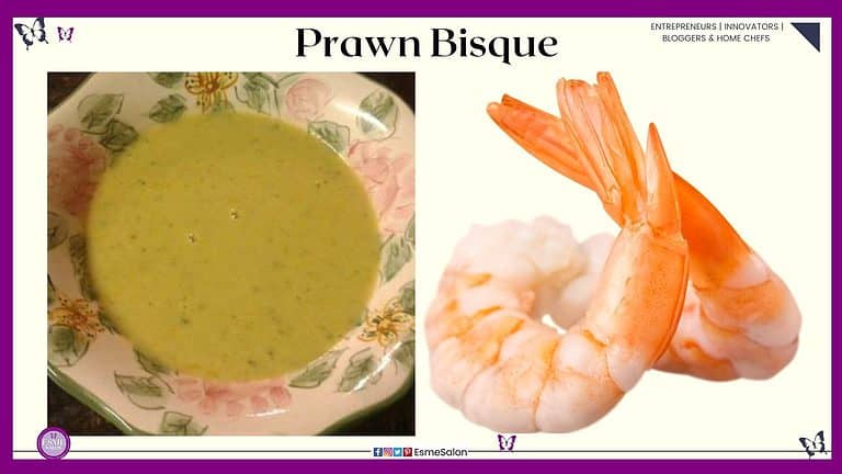 an image of a soup bowl filled with a Crohn's Friendly Prawn Bisque