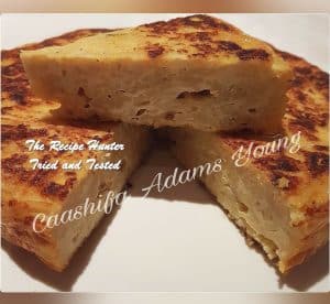 Cooked Spaghetti with a packet of mushroom soup and baked as a pie