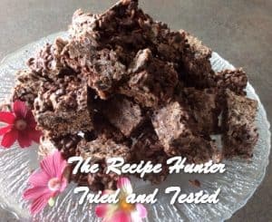 A Stack of Gluten free Chocolate squares on a platter