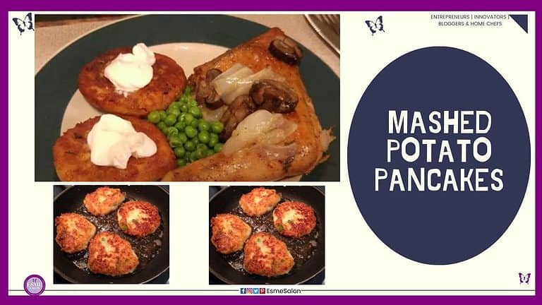 an image of 4 Cheesy Potato Pancakes in a pan