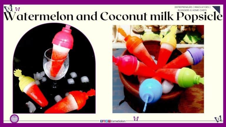 an image of Watermelon and Coconut milk Popsicles with the handle still attached