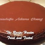 a single layer Low Carb Olive Oil Chocolate Cake with Orange Choc Ganache