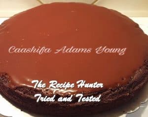 a single layer Low Carb Olive Oil Chocolate Cake with Orange Choc Ganache