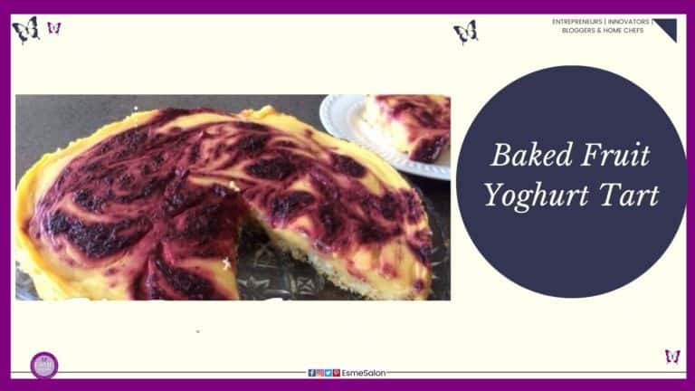 an image of a Gluten-free crust Baked Fruit Yoghurt Tart