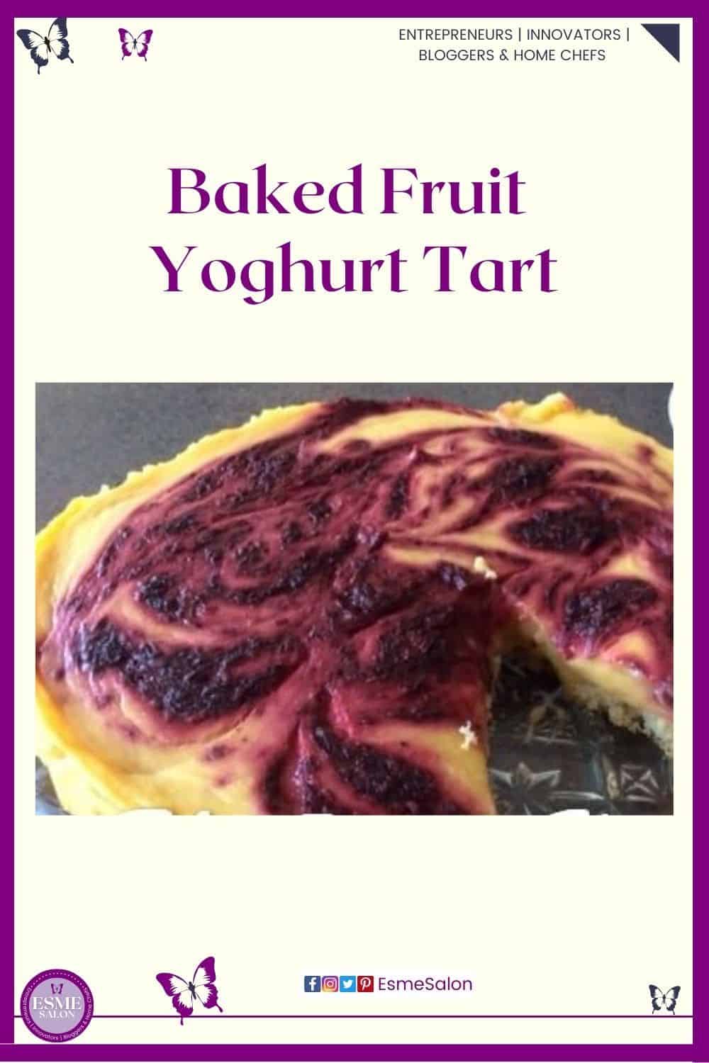 an image of a Gluten-free crust Baked Fruit Yoghurt Tart