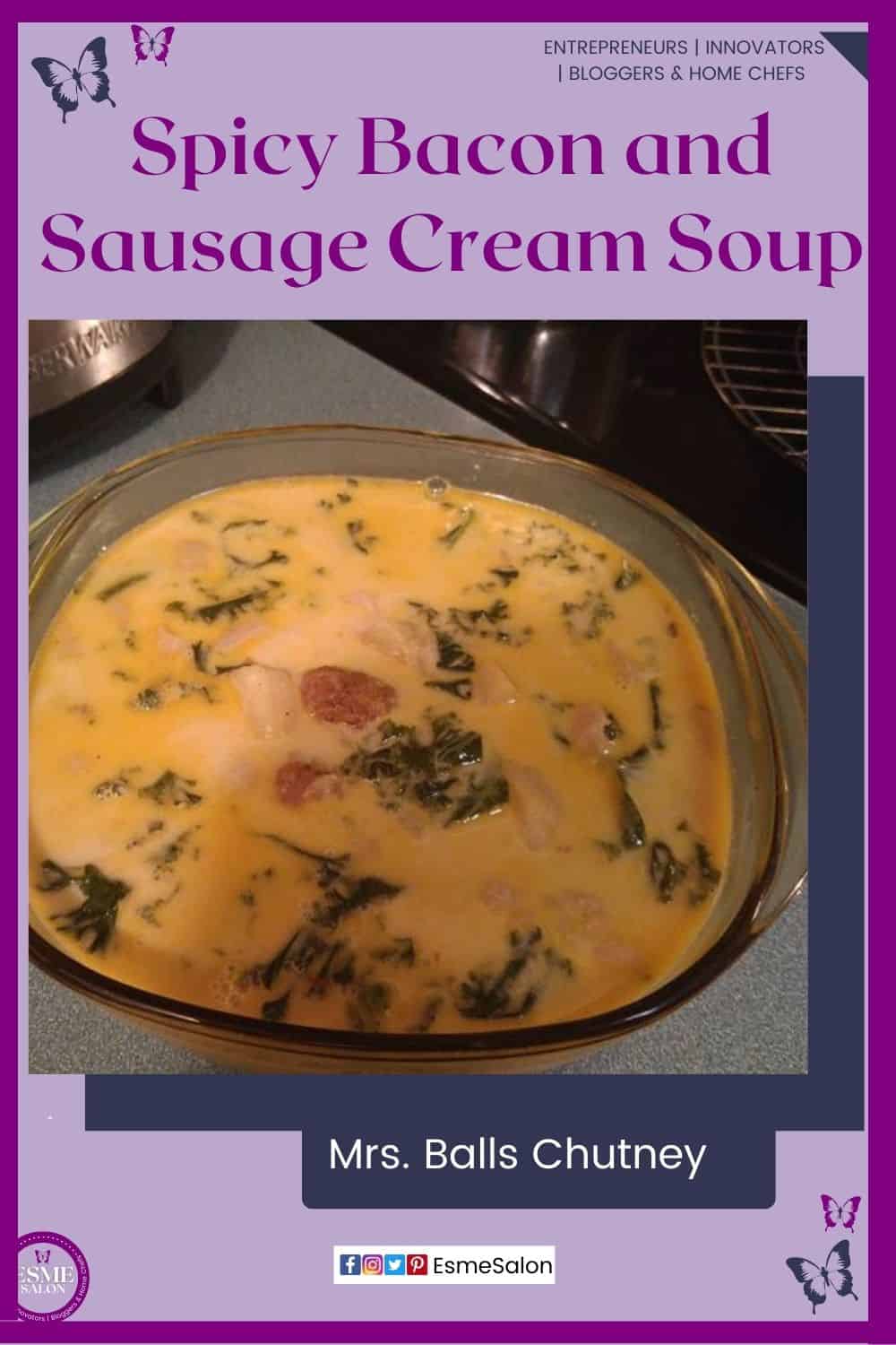 an image of Spicy Bacon and Sausage Cream Soup