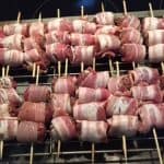 an image of Meatball Kebabs wrapped in bacon