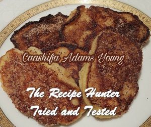 Low Carb Banana Fritters served with cinnamon erythritol sugar