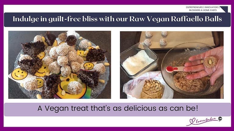 an image of Raw Vegan Raffaello Balls, with an almond in the center and rolled in desiccated coconut