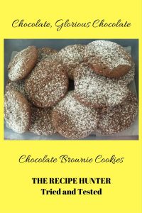 Pillow-like chocolate Brownie Cookies with icing sugar dusting