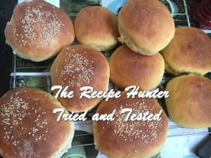 Baked Homemade Beautiful Burger Rolls with sesame seed topping