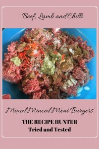 Mixed Mince Meats Burgers made with lamb and beef mince