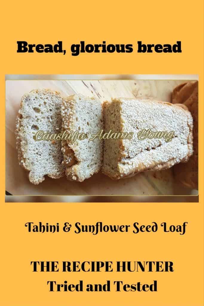 three slices of Tahini Sunflower Seed Loaf