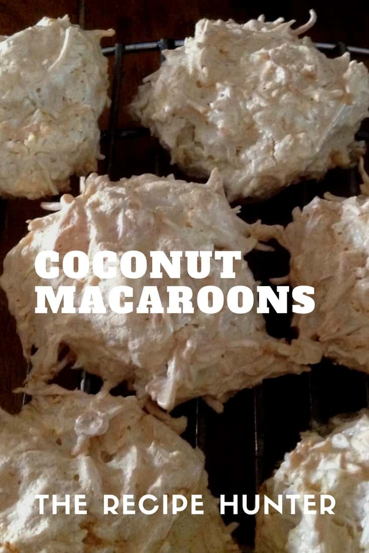 6 Coconut macaroons on a cooling rack