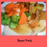Roast Pork with veggies and crackling as well as roast potatoes
