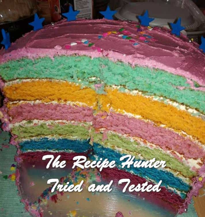 Laura's Rainbow Colored Birthday Cake