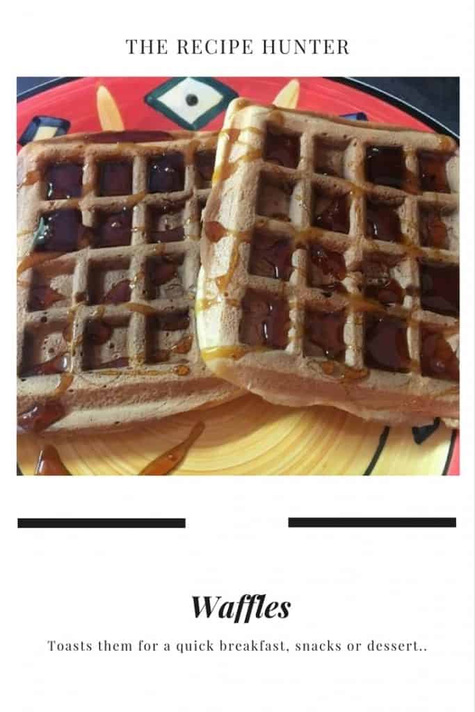 Waffle with syrup and oil instead of butter for a quick breakfast, snack, or dessert