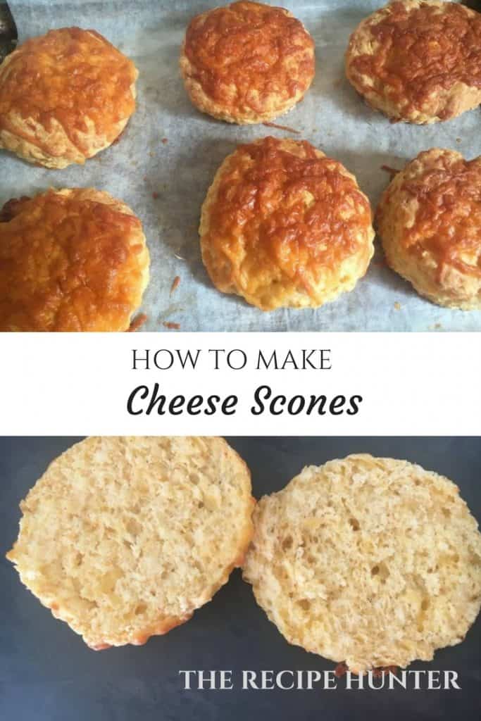 Cheese Scones topped with lots of cheddar cheese