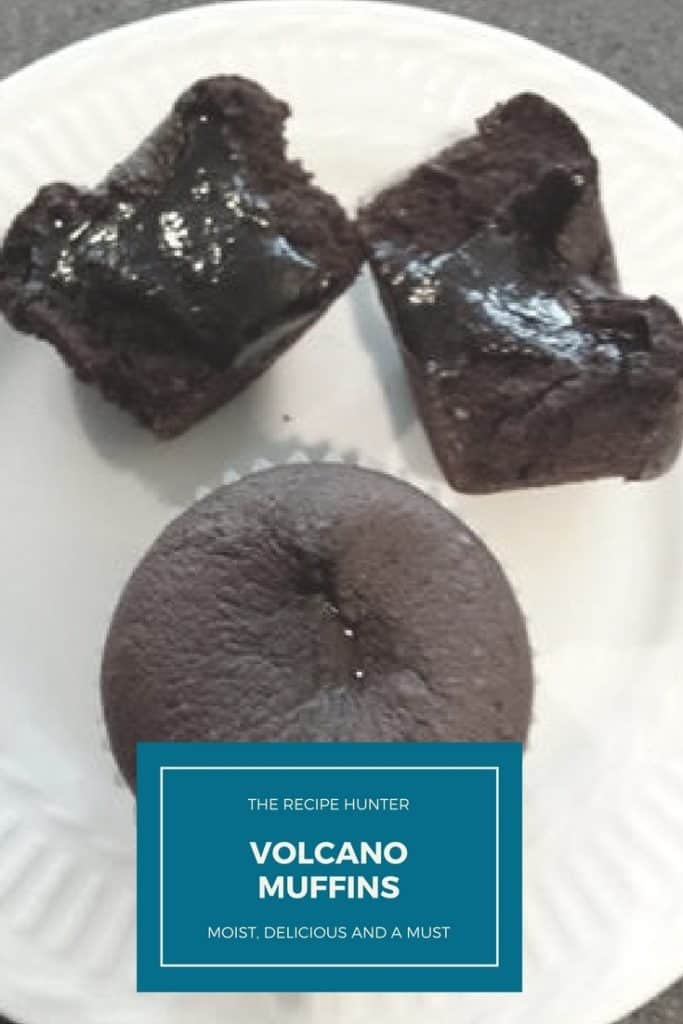 a dark and awesome oozy and chocolaty Volcano Muffin