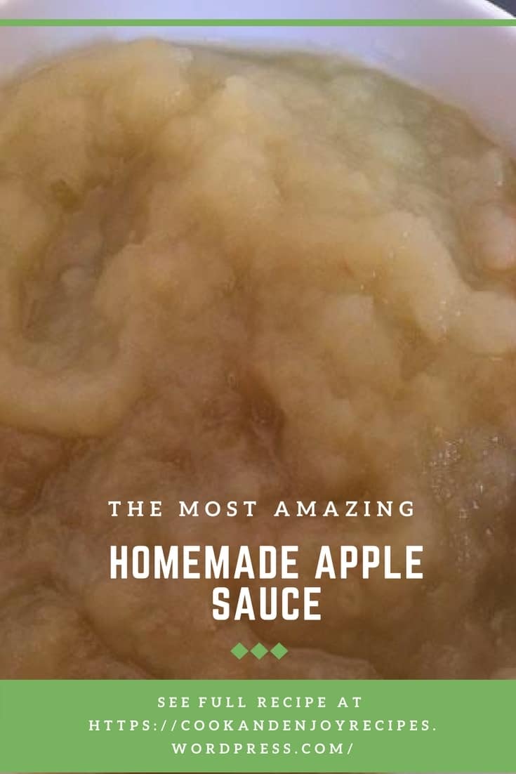 A bowl of Homemade Apple Sauce to be used when baking a cake without eggs
