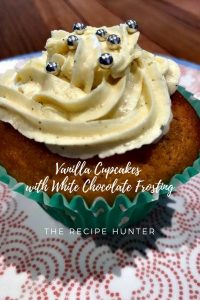 Vanilla Cupcakes with White Chocolate Frosting
