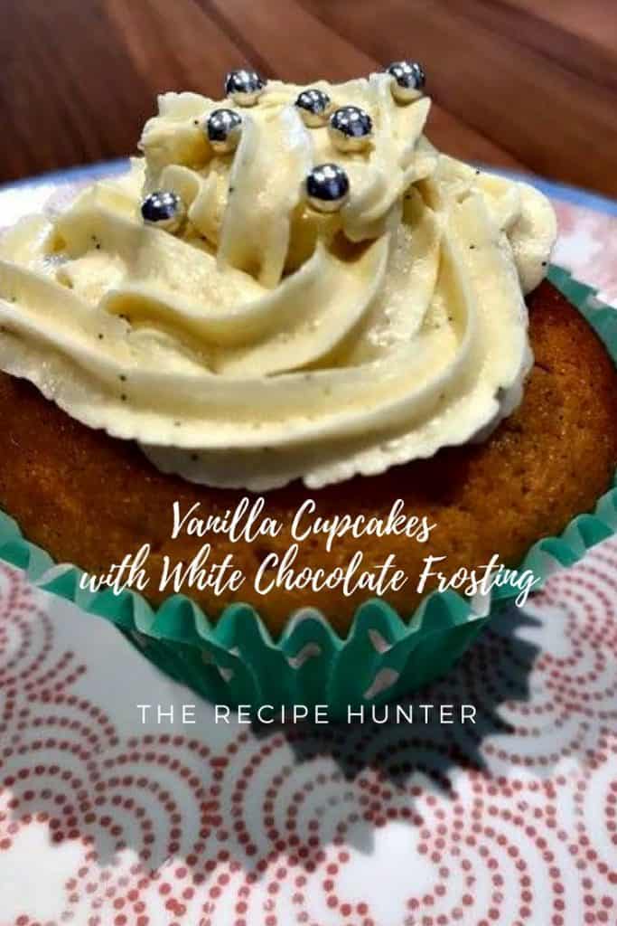 Vanilla Cupcakes with White Chocolate Frosting