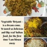 Vegetable Biryani with peas, carrots,, sweetcorn and garda beans