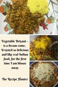 Vegetable Biryani with peas, carrots,, sweetcorn and garda beans