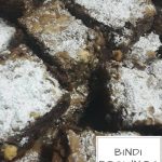 Chocolate Bindi Brownies dusted with castor sugar