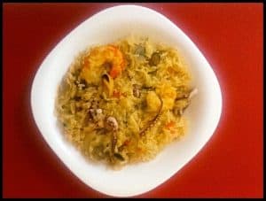 Spanish Paella Rice with seafood