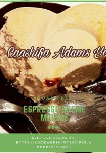 Sugar-free Espresso Creme Mousse with espresso coffee granules and whipped cream
