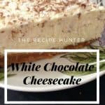 White Chocolate Cheesecake with white grated over the top for decoration