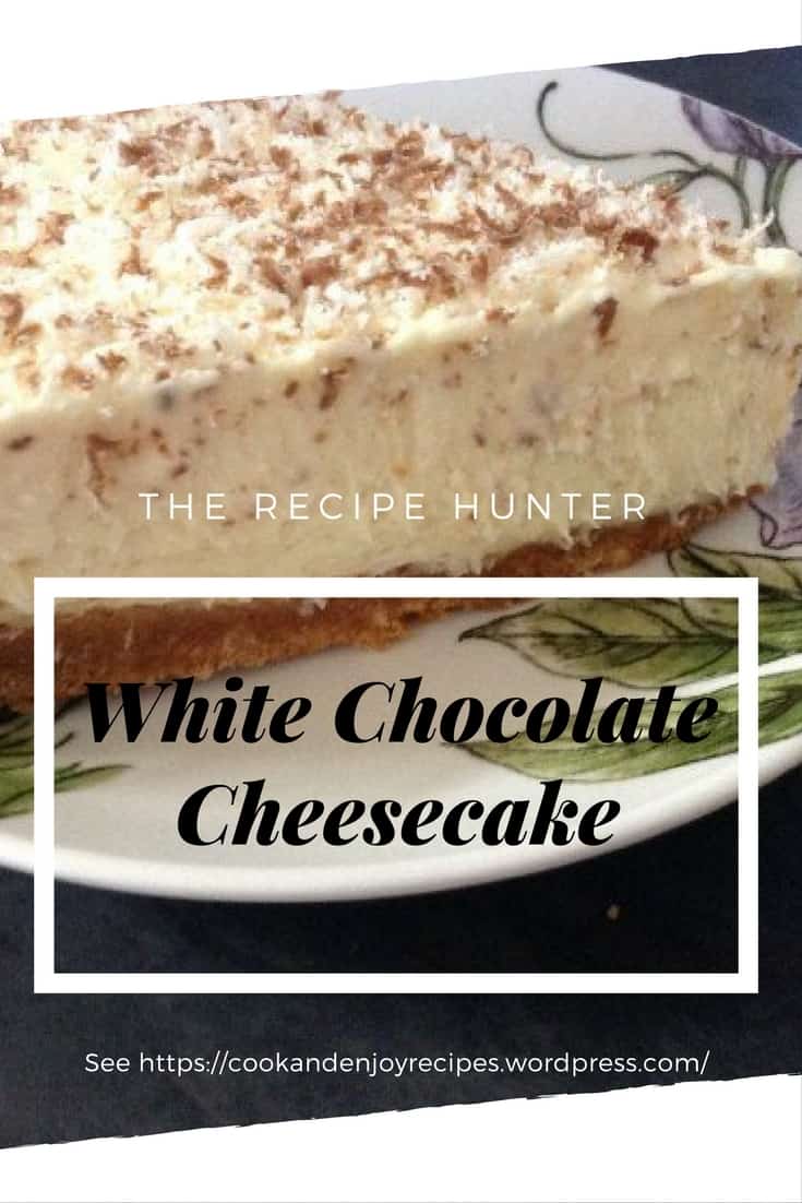 White Chocolate Cheesecake with white grated over the top for decoration