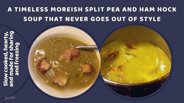 An image of a pot of Moreish Split Pea and Ham Hock Soup