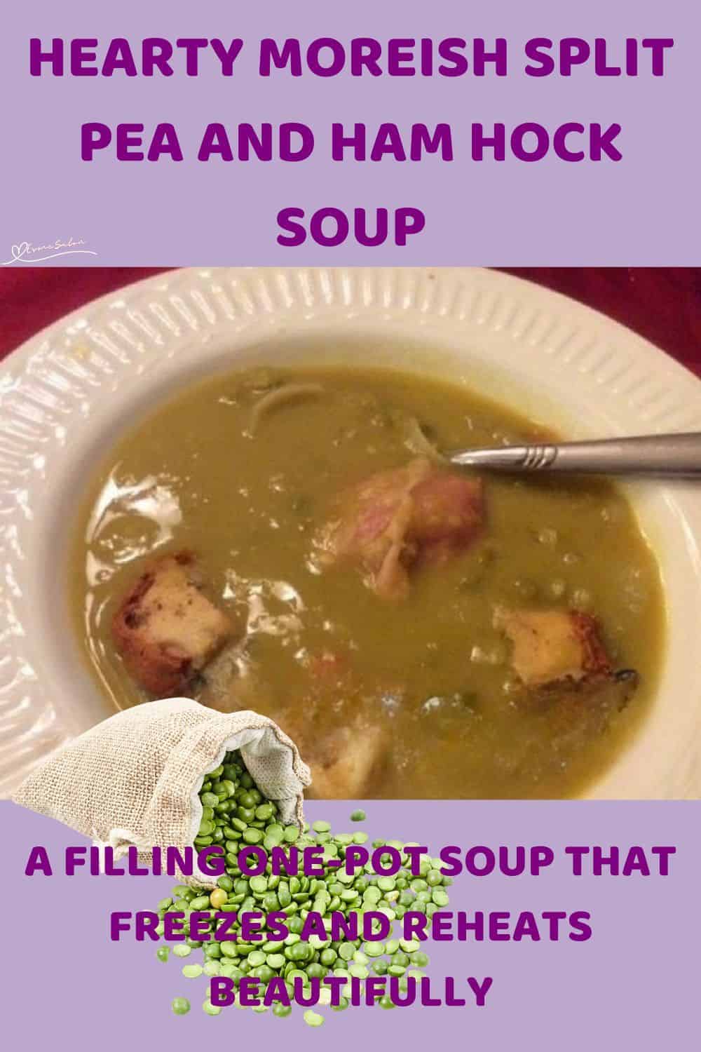 An image of a pot of Moreish Split Pea and Ham Hock Soup