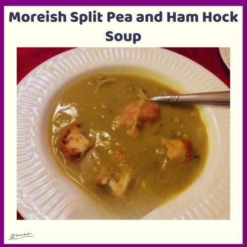 An image of a pot of Moreish Split Pea and Ham Hock Soup