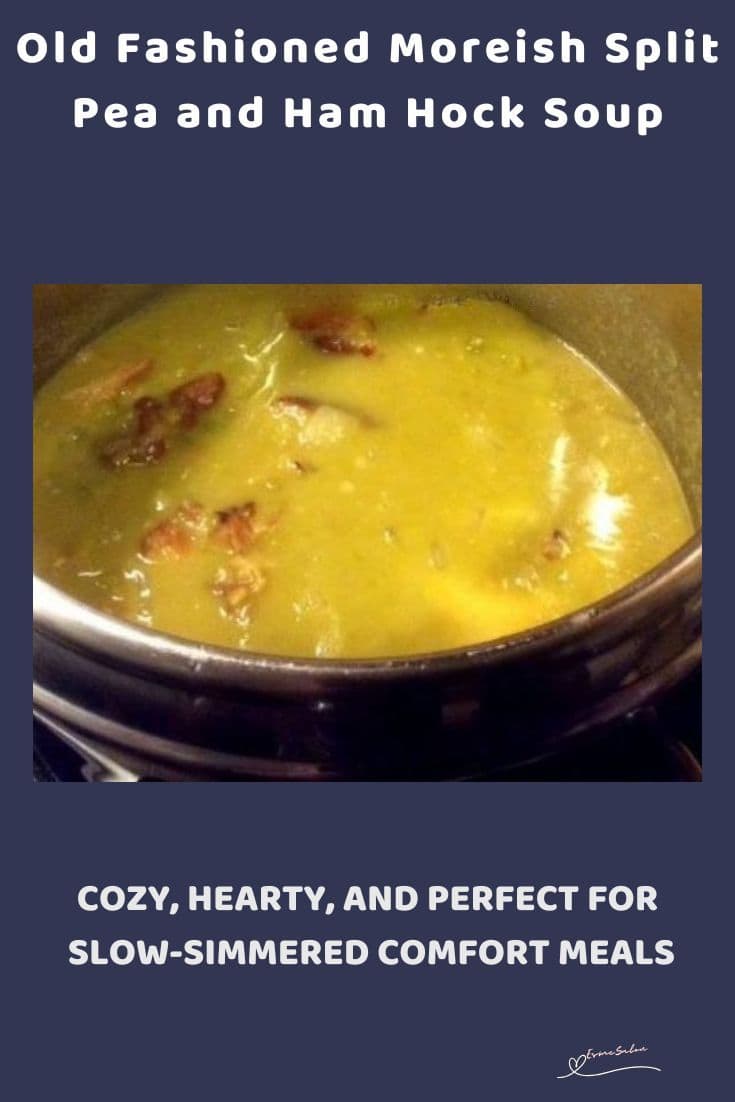 An image of a pot of Moreish Split Pea and Ham Hock Soup
