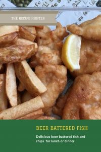 Beer Battered Hake Fish pieces with potato wedges