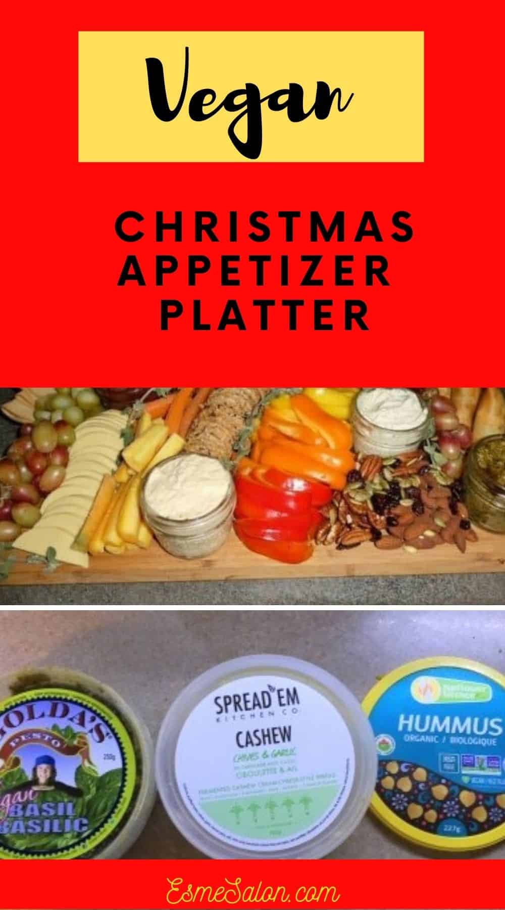Christmas Appetizer Platter for Vegans