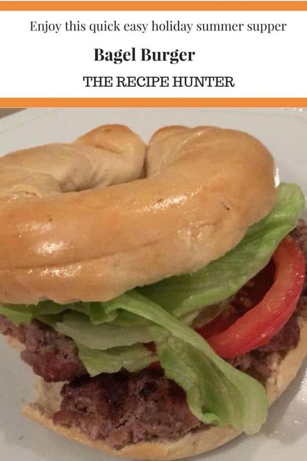 Bagel Burger with lettuce and tomato filling