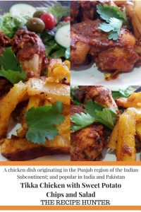 Tikka Chicken with Sweet Potato Chips and Salad