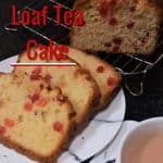 Cherry Loaf Tea Cakes on a sideplate and cup of tea